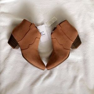 Faux-Suede Western Ankle Boots for Women